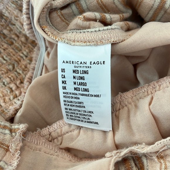 American Eagle Striped Cotton Linen Blend Romper – Size Medium Tall - Picture 10 of 10